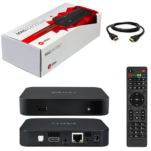 MAG 254w1 Latest Original Linux IPTV/OTT Box - Fast Processor, faster than MAG 250-Genuine Original Box From Infomir With Built-In Wi-Fi Dongle