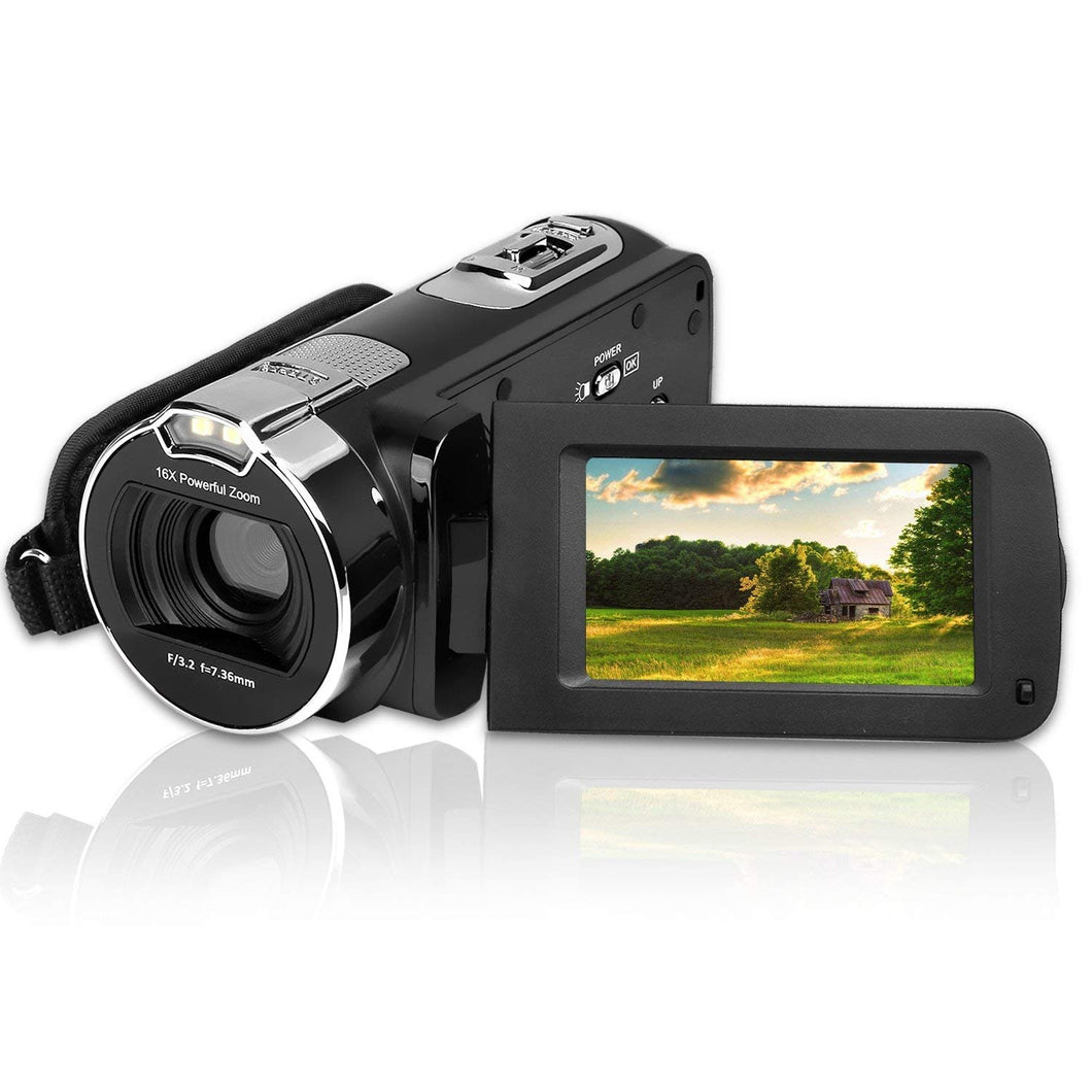 Video Camera Camcorder, CamKing HDV-312 24MP HD 1080P  Digital Video Camera 16X Digital Zoom Camera with 3.0