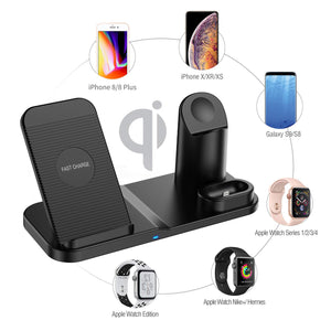 Annbrist 3 in 1 Wireless Charging Dock for iPhone Charger Station for Apple iWatch Airpods Phone Desktop Tablet Holder Compatible for iPhoneXs/Xs Max/XR/X/ 8/8
