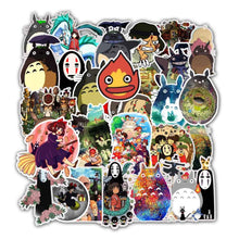 yuangong Lovely 50 Miyazaki Anime Stickers My Neighbor Totoro No Face Man Spirited Away Anime Waterproof Sunlight Graffiti Sticker Trolley Case Suitcase Guitar Sticker(1)