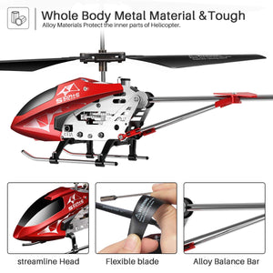 Syma S107H-E Mini RC Helicopter, Alloy Remote Control Helicopter with Gyro and LED Light 3.5-Channel Aeroplanes Toy with with Altitude Hold Indoor for Kids and Adults Beginners Gift
