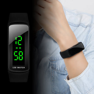 LED Watch Fashion Sport Waterproof Digital Watch for Boys Girls Men Women Bracelet (A-Black)
