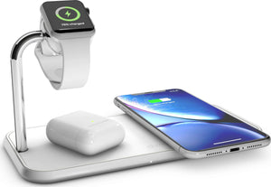 Zens Qi-certified MFi Certified Dual + Watch Fast Aluminium Wireless Charger, Fast Wireless Charging with up to 10W - Works with Apple Watch 1/2/3/4/5 series and all phones with wireless charging
