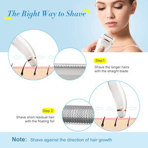 ADOKEY Electric Lady Shaver, Wet & Dry Rechargeable Cordless Painless Womans Razor Body Hair Remover for Legs Underarms and Bikini Trimmer Electric Shaver for Woman with LED Battery Life Display