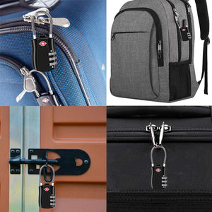 Suitcase Locks BeskooHome Luggage Locks - TSA Approved Luggage Locks, Zinc Alloy Security Padlock, 3-Dial Combination Padlock for Luggage, Suitcases, Backpacks, Duffle Bag Laptop Camera Bag - 2 Pack