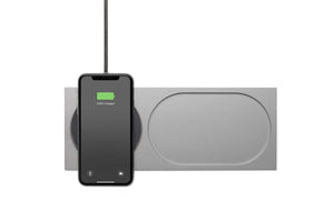 Native Union Block Wireless Charger - [Qi Certified] Valet Tray and Fast-Charging Pad with 6.5 ft Cable for Wireless Compatible Devices (Silver)