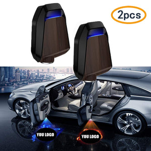 Wireless Car Projection Lamps,Car Door Led Logo Projector Parking Lights,Side Lights Universal Modified Wireless Lamp Welcome Ghost Shadow Light (USB charging 2019) 2PCS for LOGO,forPeugeot