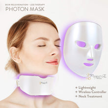 Project E Beauty Wireless 7 Color LED Mask Neck Photon Light Skin Rejuvenation Curing acne Anti-aging Fade dark spots Therapy Facial Skin Care Mask