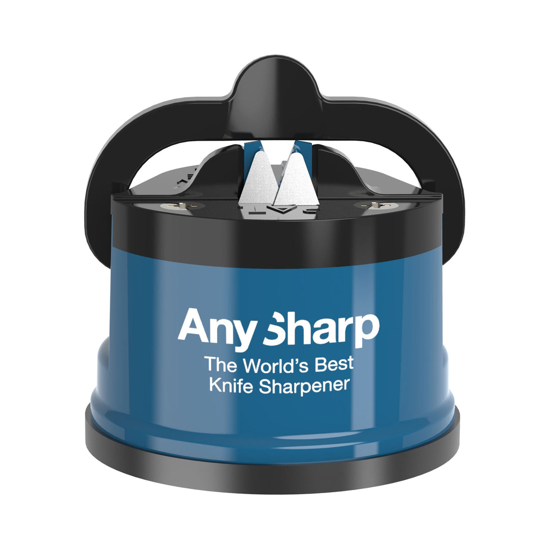 AnySharp Knife Sharpener with PowerGrip, Blue