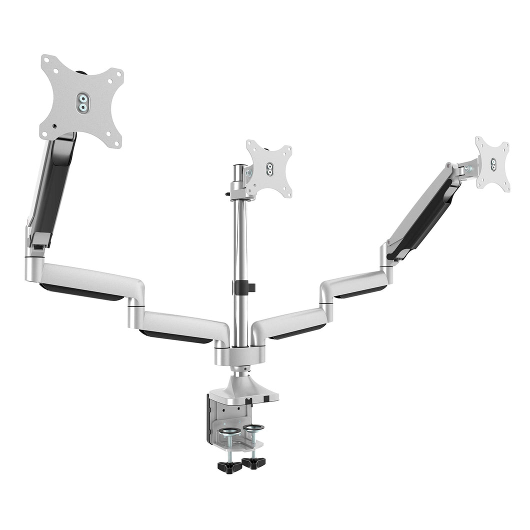 RICOO Gas Spring Monitor Arm Triple Stand Mount Tilt Swivel TS9911 Universal Flexible Gas Powered Bracket LED Curved QLED QE LCD OLED SUHD 13