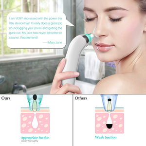 Blackhead Remover Vacuum Pore Cleaner - 2019 Upgraded USB Rechargeable Acne Comedone Extractor Tool Machine with 5 Adjustable Suction Power and 4 Replacement Probes