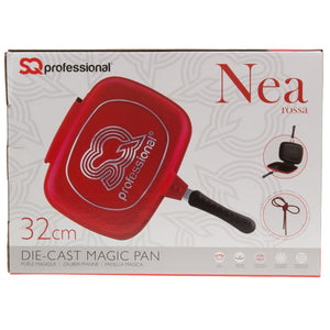 SQ Professional Double Sided 32cm Die-Cast Magic Griddle Pan in Red