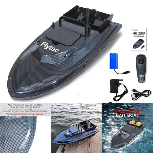 Flytec 2019 Latest Release Fishing Bait Boat Multifunctional Remote Control 1.5kg Loading - 2pcs Fish Tanks - Double Motor -500M/1640FT Remote Control RC Fish Bait Boat (Carbon Fiber)