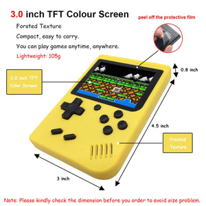 Handheld Retro FC Game Consoles with 400 Classical NES Games,Super Mario Included,3" Screen,1000MAH Rechargeable Battery,TV Output,Birthday Christmas Gift for Kids Children Boys Girls (Yellow)