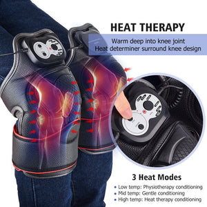 HailiCare Heated Knee Massager, Electric Knee Wrap Brace with Heat & Vibration Massage Therapy Knee Warmer for Joint Muscles Arthritis Sports Injury Pain Relief - Ideal Gift for Parents and Families