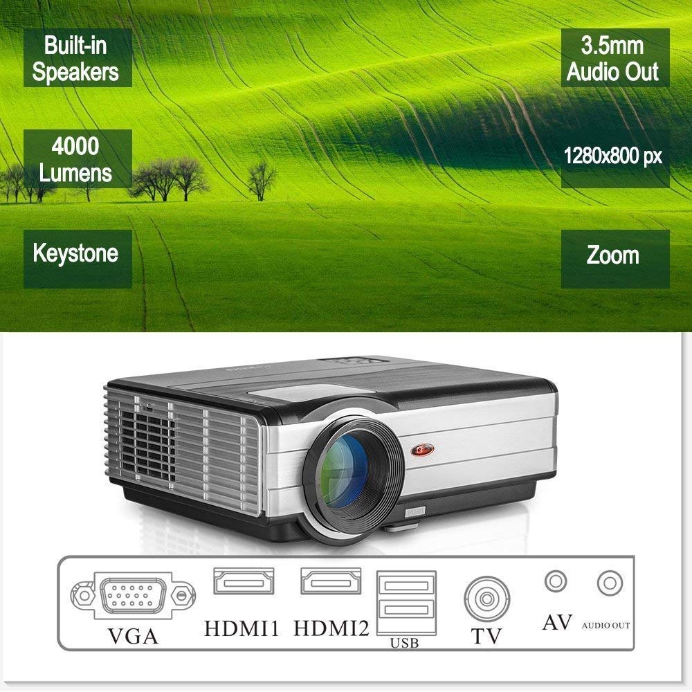 EUG® X89 HDMI LCD LED Home Cinema Projector 1024x768 Support 1080p 720p 150