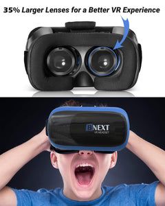 Bnext VR Headset for iPhone & Android Phone - Universal Virtual Reality Goggles - Play Your Best Mobile Games 360 Movies With Soft & Comfortable New 3D VR Glasses | + Adjustable Eye Protection System
