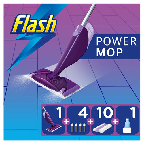 Flash Powermop Starter Kit, All-in-One Dual Spray Mop for Any Type of Floor