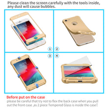 iPhone 7 Case, iPhone 8 Case, with[2 x Tempered Glass Screen Protector] ORETech 360 Shockproof iPhone 7/8 Cover Ultra-Thin Anti-Scratch Hard PC + Silicone TPU Bumper Rubber iPhone 7/8 Case - Gold