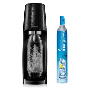 SodaStream Spirit Sparkling Water Maker black with 1 l bottle & 60 l CO2 cylinder - refillable, reusable, efficient - sparkling water dispenser