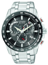 Citizen Men's Eco-Drive Chronograph Watch with Black Dial and Stainless Steel Bracelet AT4008-51E