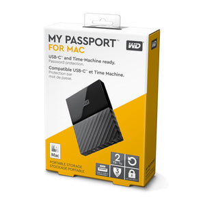 Western Digital My Passport for Mac 2 TB Portable Hard Drive with Type-C Cable - Black