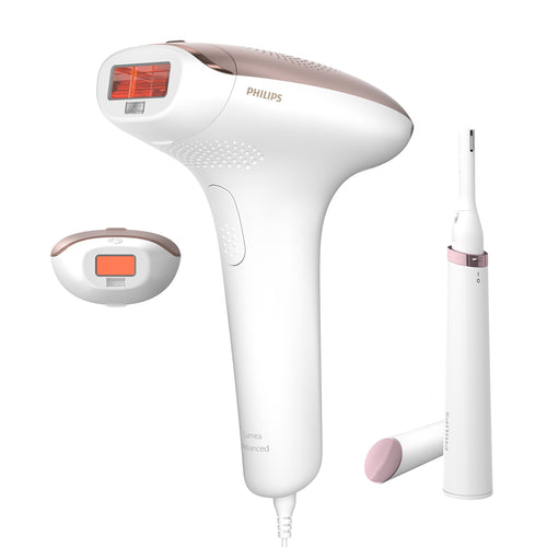 Philips Lumea Advanced IPL Hair Removal Device with 2 Attachments for Face and Body with Satin Compact Touch-up Facial Trimmer - BRI921/00