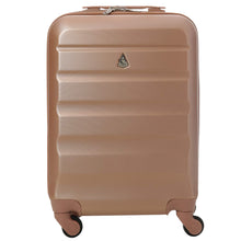 Aerolite Lightweight 55cm Hard Shell 4 Wheel Travel Carry On Hand Cabin Luggage Suitcase, Approved for easyJet British Airways Ryanair, Rose Gold