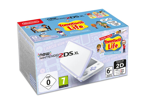 Nintendo Handheld Console - New Nintendo 2DS XL - White and Lavender - Pre-installed with Tomodachi Life (Nintendo 3DS)