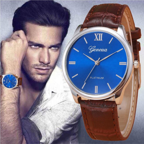 2017 Retro New Design Mens Watch Faux Leather Band Analog Quartz Wrist Watch For Men Male Clock Wristwatches relogio masculino