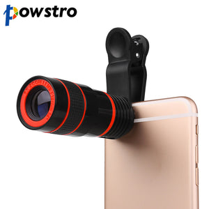 Powstro 8X Zoom Phone Telescope Phone Lens with Clip for iPhone Samsung HTC Other Mobile Phones