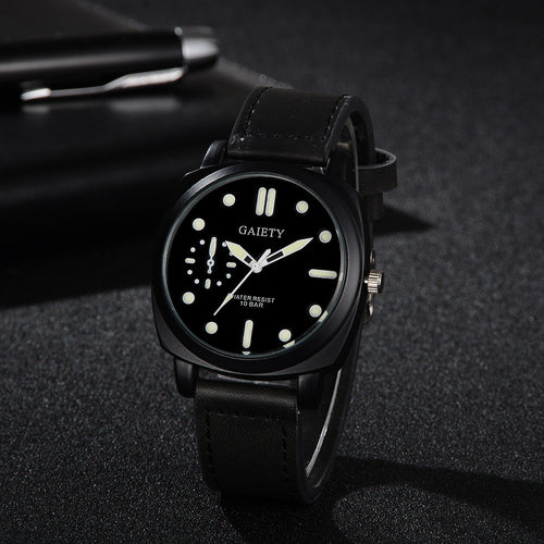 Mensiness Fashion Leather Band Analog Quartz Round Wrist Watch Watches