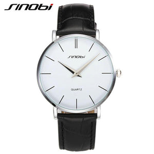 SINOBI Ultra thin Classic Casual Quartz Wrist watches Men Busness Brand Leather Analog Relojes hombre Gift Sale Relogio clock